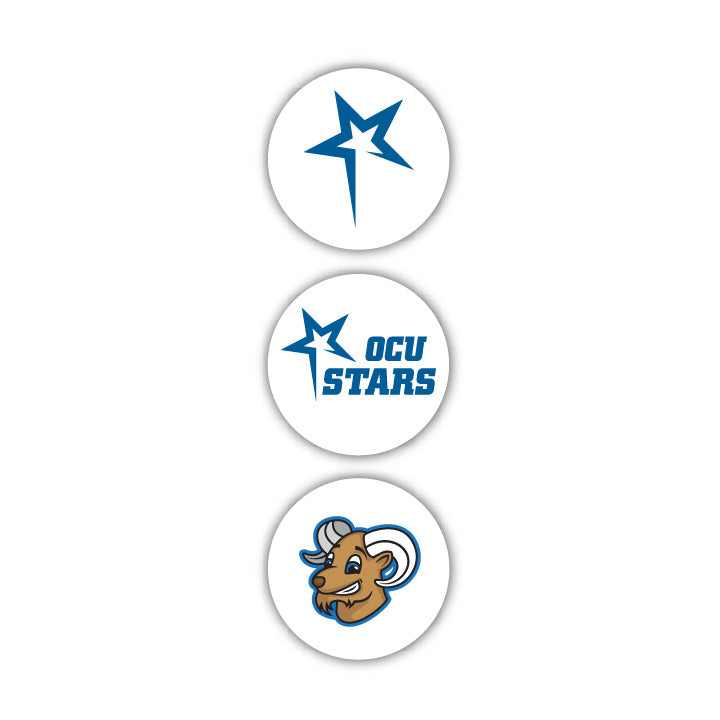 OKCU 3Pack Round Decals OKCU Campus Store Oklahoma City Univ