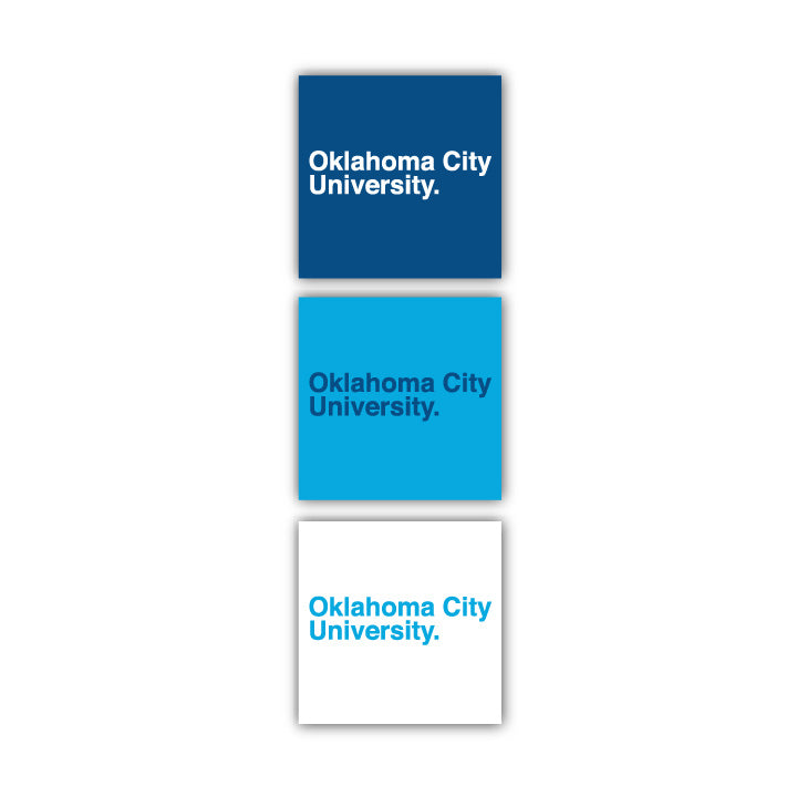 OKCU 3Pack Square Decals OKCU Campus Store Oklahoma City Univ