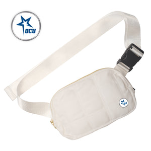 Quilted Belt Bag, White (F24)