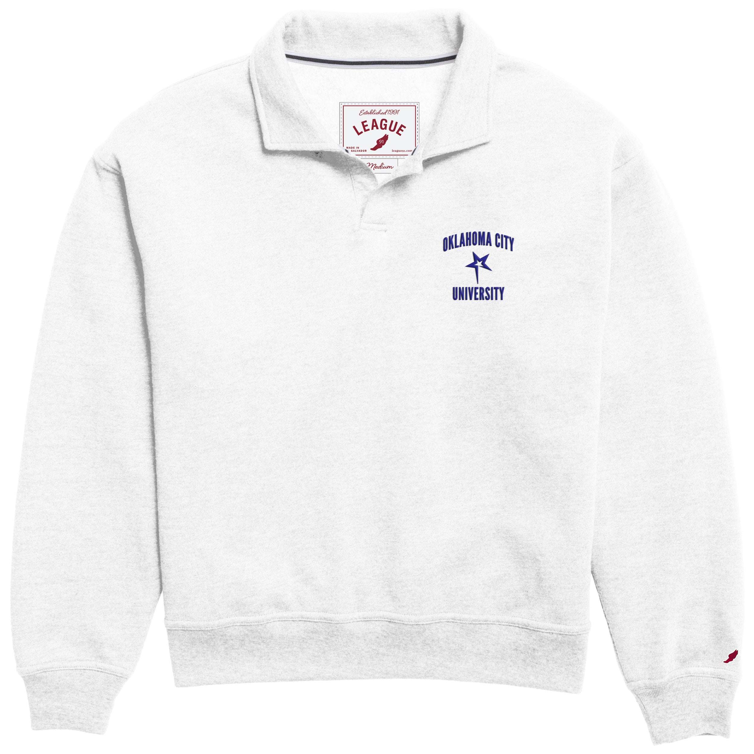 Victory Springs Ladies Collar Pullover | Heather Varsity White