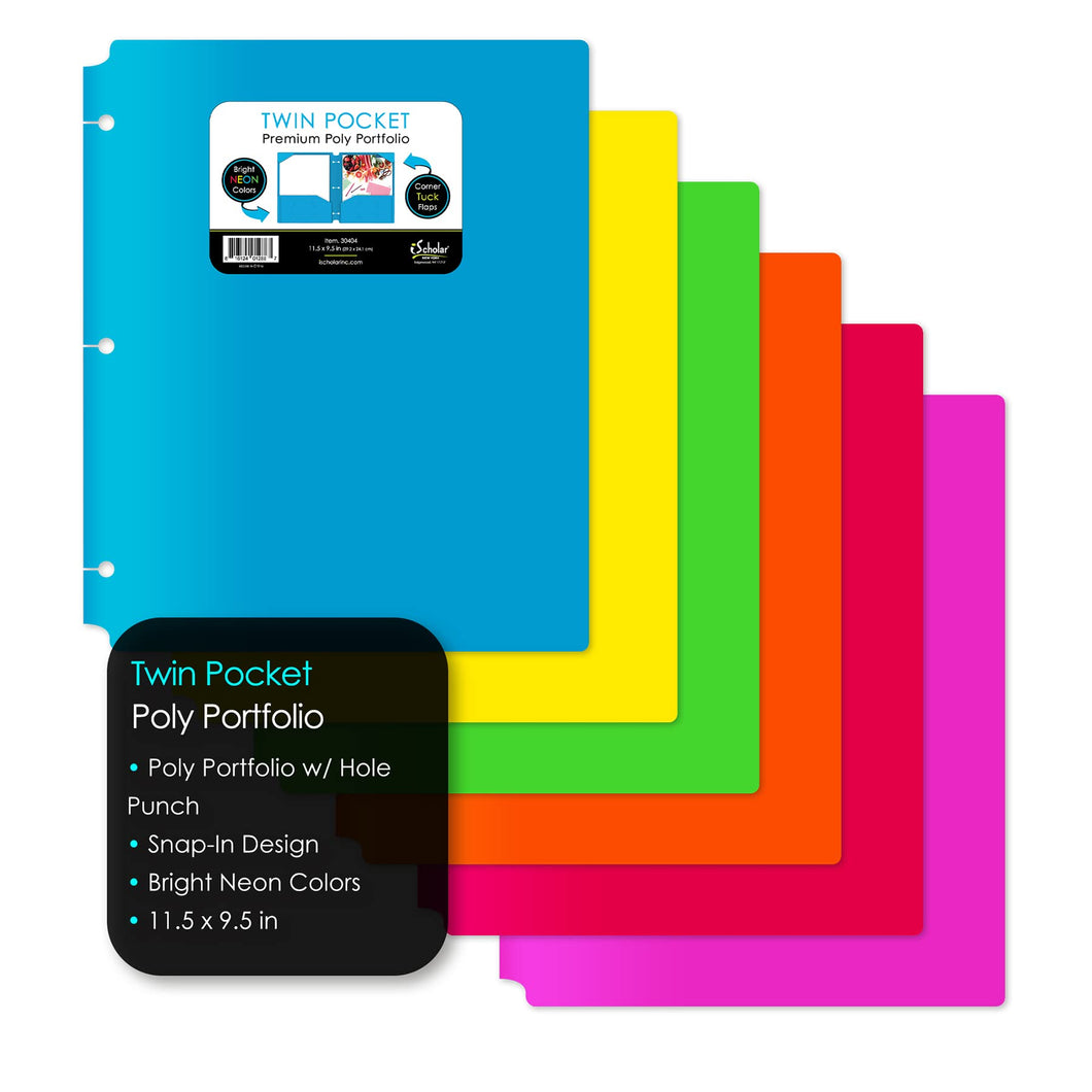 Poly Port 2 Pocket Folder | Neon Colors