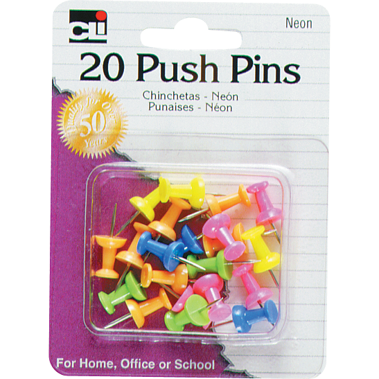Asst. Push Pins .44 20PK