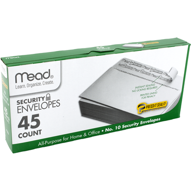 Mead Press-It-Seal-It Envelope #10 45CT | White
