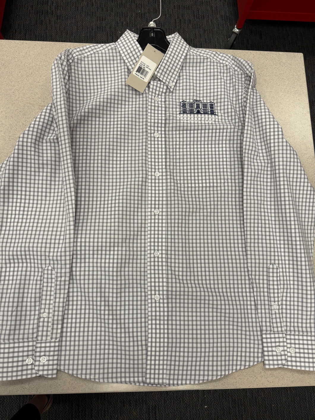 VAN-M-EASY CARE GINGHAM BUTTON DOWN SHIRT