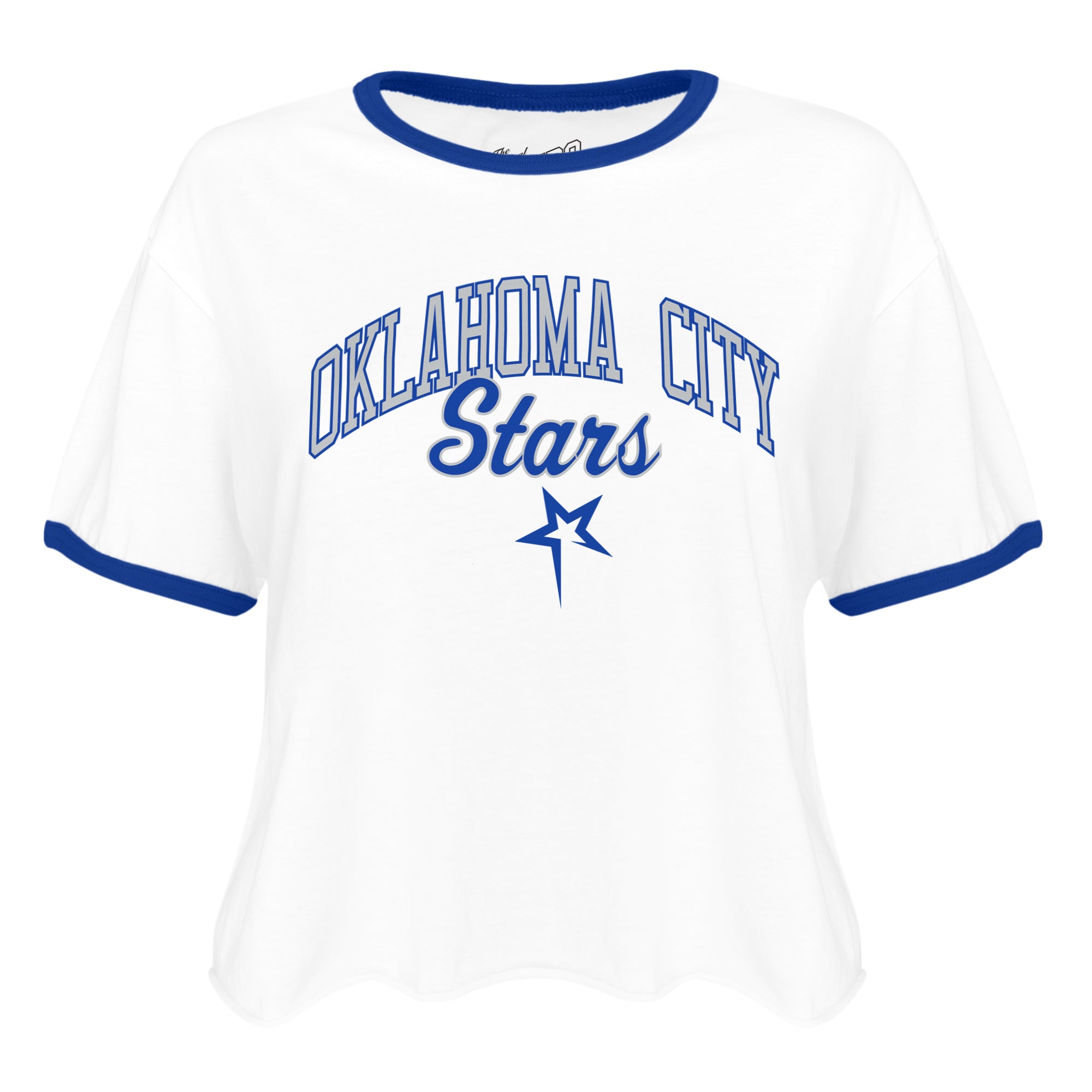 Ladies Cutoff Ringer Tee | White