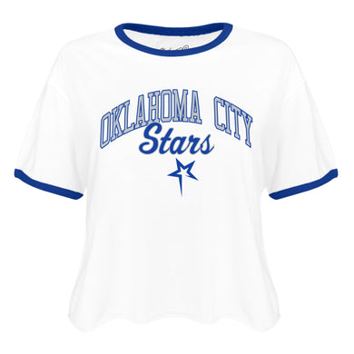 Ladies Cutoff Ringer Tee | White