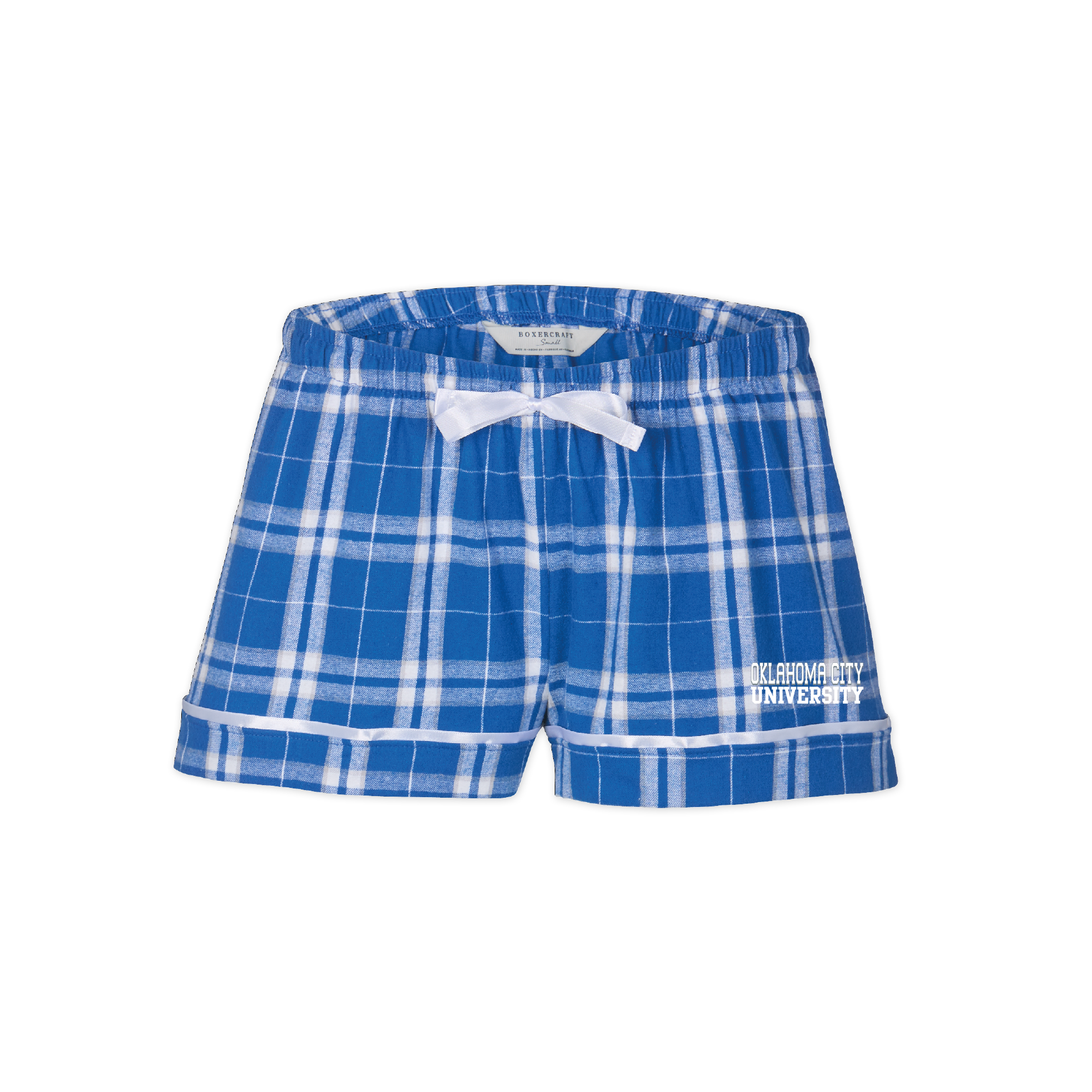 Women's Flannel Short | Royal/Silver Plaid