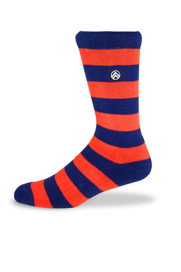 Sky Footwear Socks, Orange and Blue Rugby